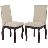 TREXM Set of 2 Dining Chairs with Nailhead (Espresso)