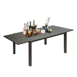 Patio Dining Expandable Table, Metal Aluminum Outdoor Table for 6-8 Person