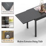 Patio Dining Expandable Table, Metal Aluminum Outdoor Table for 6-8 Person