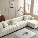 L-Shape Sectional Sofa with Deep Tufted Velvet Upholstered Right Chaise Modular Sofa