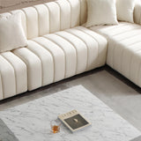 L-Shape Sectional Sofa with Deep Tufted Velvet Upholstered Right Chaise Modular Sofa