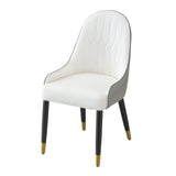 Modern Dining Chairs Set of 2 pcs Faux Leather and Metal