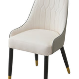 Modern Dining Chairs Set of 2 pcs Faux Leather and Metal