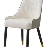 Modern Dining Chairs Set of 2 pcs Faux Leather and Metal