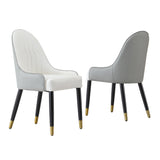 Modern Dining Chairs Set of 2 pcs Faux Leather and Metal