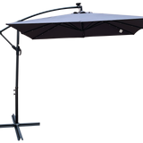 Square 2.5x2.5M Outdoor Patio Umbrella with Solar LED Lights