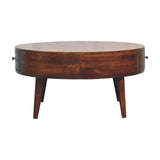 Solid Wood Odyssey Coffee Table, 2-Drawer, Nordic Legs