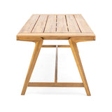 Modern Outdoor Dining Table with Acacia Wood and Teak Finish