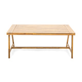 Modern Outdoor Dining Table with Acacia Wood and Teak Finish