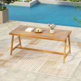 Modern Outdoor Dining Table with Acacia Wood and Teak Finish