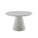 Kacey - Natural Engineered Stone Round Dining Table - Stone Gray