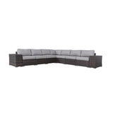 Rattan Sectional Sofa Set with Cushions - Gray, Dark Brown, or Beige