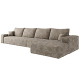 134" Cloud Sectional Couch with L-Shape Chaise - Camel