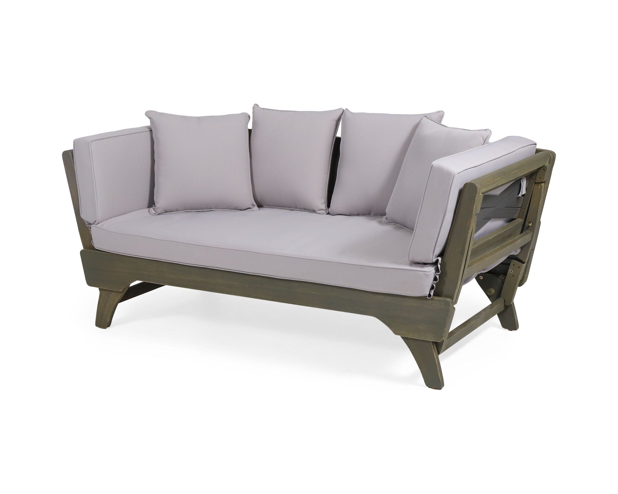 Outdoor Acacia Wood Expandable Daybed With Cushions