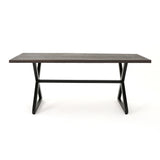 Rolando Outdoor Aluminum Dining Table with Steel Frame