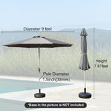 9FT Patio Umbrella, Outdoor Table Umbrella with Push Button Tilt and Crank, UV Protection Waterproof Market Sun Umbrella