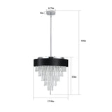 18-inch Modern Crystal Chandelier with Black Velvet Shade