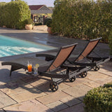 Patio Wicker Chaise Lounge Chairs Set of 2