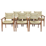 Durable Outdoor Dining Chair with Acacia Wood Frame and Wicker Seat