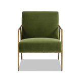 Aerin - Hammered Brass Upholstered Accent Arm Chair