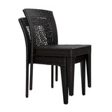7 Piece Outdoor Dining Set with Table and 6 Chairs - Brown Multi