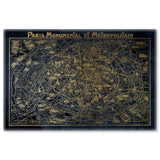 Navy Gold Paris Map - Acrylic panel