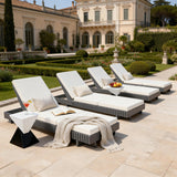 Dark Acacia Wood Chaise Lounge