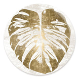 Monstera Leaf Gold Round