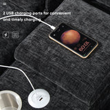 Modern U-Shaped Sectional Sofa with Console and USB Charger