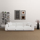 Kely Modern 100'' Cream Boucle Upholstered Sofa