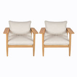 Terassi Outdoor Lounge Chair (Set of 2) with Cushions - Beige / Light Teak