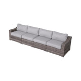 Contemporary Outdoor Rattan Wicker Sectional Seating Group With Cushions