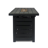 Rectangular Iron Fire Pit - 30,000 BTU - Tank Cover Inside