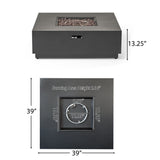 39'' Square Iron Fire Pit - 50,000 BTU
