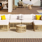 All-Weather 7-Piece Rattan Outdoor Sectional Sofa Set