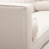 Jack 84' Modern Tuxedo Tufted Sofa, Sky Neutral Beige Polyester