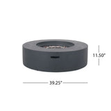 Modern Lightweight Concrete Outdoor Circular Fire Pit 50,000 BTU