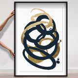 Formas Indigo and Gold - with hand-applied Gold Leaf