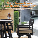 Outdoor Swivel Bar Chairs, 360 Degree Rotation, Ergonomic Backrest (Set of 2)