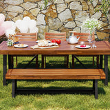 GO Outdoor Wood Dining Set For 7-8 Persons