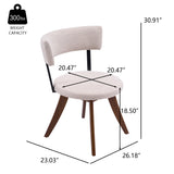 Modern Upholstered Dining Chairs with Curved Back