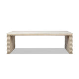 Veda - Geometric Waterfall Dining Table - White