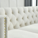 L-Shaped Corner Sofa, 5 Seater Sectional With Tufted Design