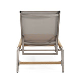 Hargrove - Outdoor Patio Aluminum Chaise Lounge (Set of 2) - Natural / Silver
