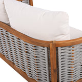 Outdoor Unique Tub Design 4-Seat Sofa Set with Woven Rope