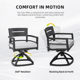 Outdoor Patio Aluminum Swivel Rocker 2PCs with Sunbrella Cushions