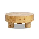 Nebula 35.5' Round Pillar Leg Coffee Table Warm Natural Brown Burl Wood