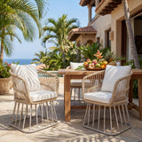Outdoor Dining Chair MP1 - Teak Finish Wicker & Steel Frame