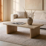 Modern Travertine Coffee Table With Split Top