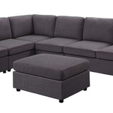 Cassia - 7 Seat Reversible Modular Sectional Sofa With Ottoman